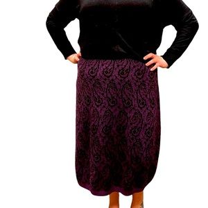 Christian Dior Vintage Print Wool Mid-length Skirt